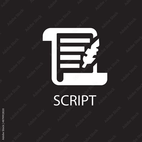 script icon vector isolated  black background logo concept  script
