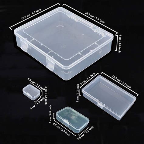 Lot de 7 Mini boîtes de Rangement rectangulaires vides en Plastique