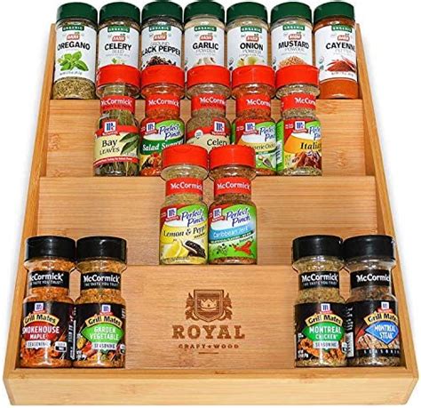 ROYAL CRAFT WOOD Luxury Spice Drawer Organizer For Kitchen Bamboo