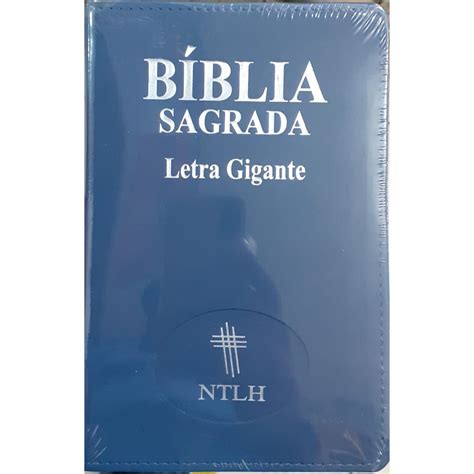 Bíblia Sagrada NTLH Letra Gigante Capa Luxo Azul Índice SBB