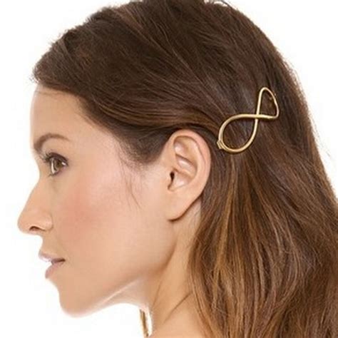 Modern moda liga infinito ouro Barrette Hairpin grampo de cabelo cabeça