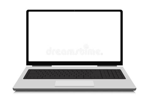 Laptop With Blank Screen Isolated On White Background Stock Vector