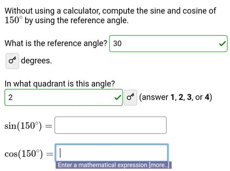 Solved Without Using A Calculator Compute The Sine And