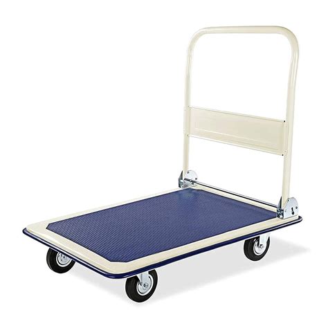 Buy Heavy Duty Folding Industrial Platform Trolley With Anti Puncture