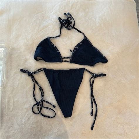 New Set Frankies Bikinis Tia Top String Bikini Bottom In Dixie Ebay