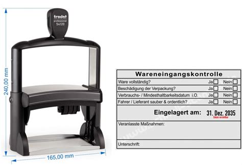 Wareneingangsstempel Ware Eingelagert