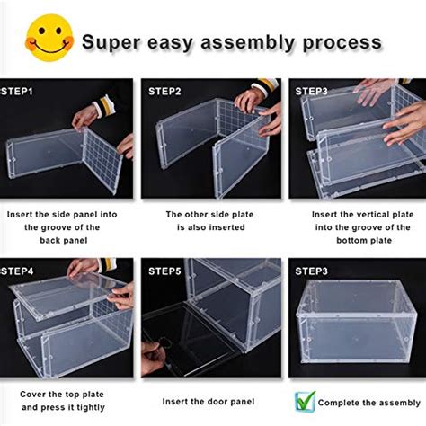 Sogobox Drop Front Shoe Box Set Of Foldable Stackable Plastic Shoe