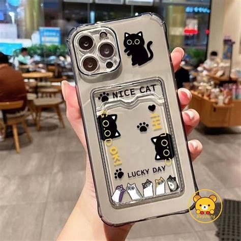 Capa Carteira Fofa De Gato Preto Para Infinix Hot I I I Note Pro Plus Smart