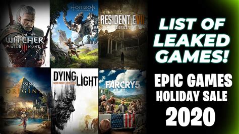 Epic Games Store Holiday Sale 2020 List Of Games Leaked Youtube