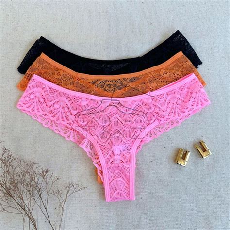 Kit Calcinhas Em Renda Poliamida Conforto Fio Dental Sensual Lingerie Premium Para Revenda