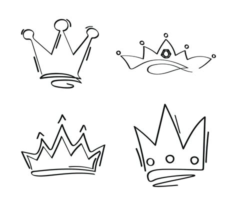 Collection of Crown Sketches 19020613 Vector Art at Vecteezy