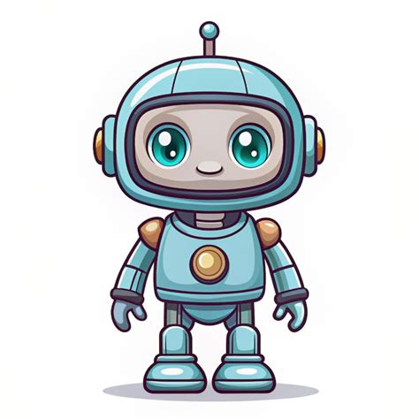 Cute Robot Cartoon Vector Icon Illustration Science Technology Icon Concept Isolated Premium