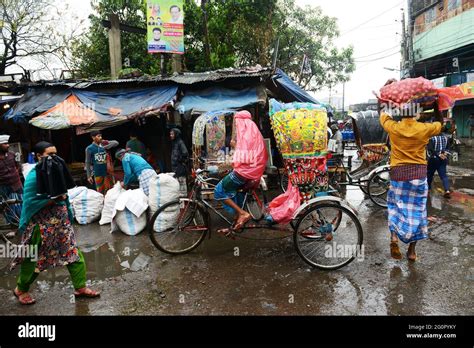 Colorful Cycle Rickshaws Roaming The Streets Of Dhaka Bangladesh Stock