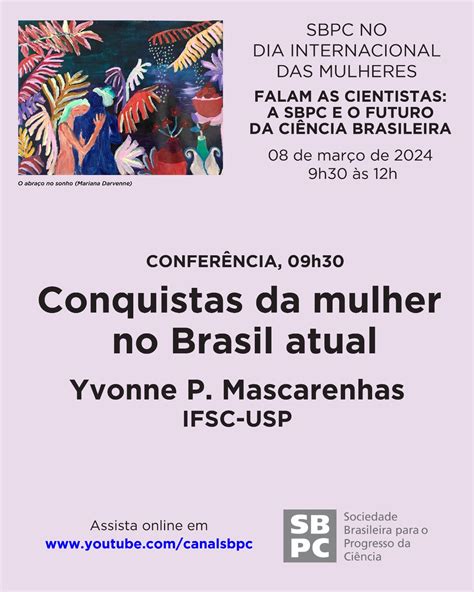 SBPC Celebra O Dia Internacional Das Mulheres Debates Sobre O