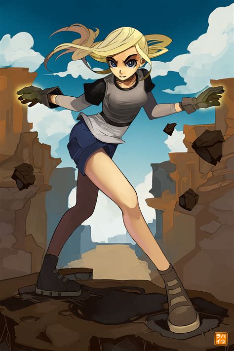 Safebooru 1girl Bangs Black Shirt Blonde Hair Blue Eyes Boots Breasts Brown Boots Brown Gloves