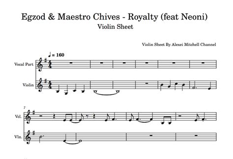 Egzod Maestro Chives Royalty Feat Neoni Violin Sheet