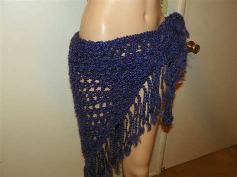 Sarong Silky Purple And Blue Bikini Wrap Cover Up Hand Crochet Etsy