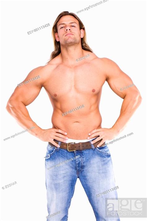 Athletic Sexy Male Body Builder With The Blonde Long Hair Stock Photo Picture And Low Budget