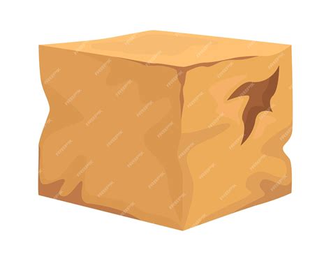 Premium Vector Damaged And Broken Cardboard Box Flat Icon Paper