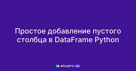 Простое добавление пустого столбца в Dataframe Python