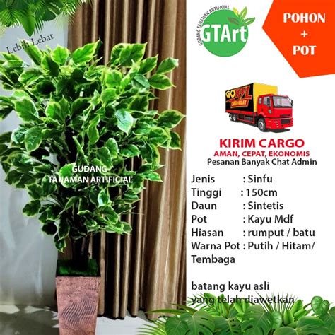 Jual 150cm Pohon Plastik Besar Sinfu Tanaman Hias Bunga Artificial