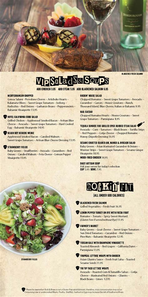 Rock And Brews Menu Oc Restaurant Guides
