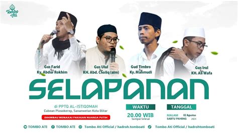 LIVE Selapanan Maulid Simtudduror Majelis Tombo Ati Bersama Gus Farid