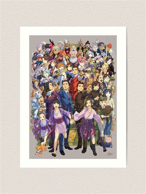 Ace Attorney 20th Anniversary Art Print By Ryudesigns Redbubble