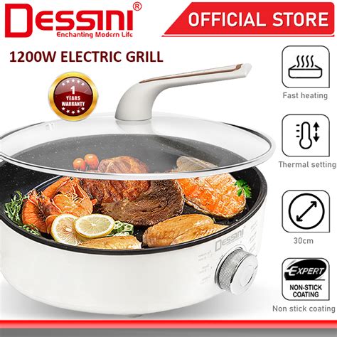 Dessini Italy Electric Cooker Steamboat Hot Pot Non Stick Frying Wok Pan Rice Cooker Periuk