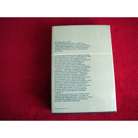 Histoire de l'education dans l'antiquite - Marrou Henri-Irenee