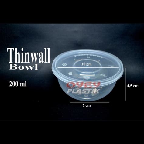 Jual Thin Wall Bowl Mangkok Plastik 200 Ml Isi 25 Pcs Kota Surabaya