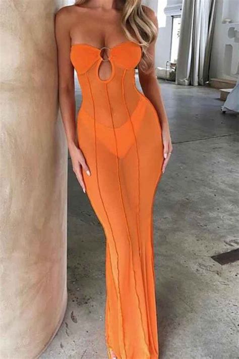 Sexy Seethrough Mesh Off Shoulder Bikini Cover Up Dress Reflex Garments