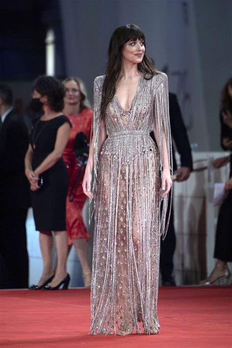 Dakota Johnson Sexy In Gucci Naked Dress In Venice Photos The Fappening