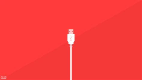 White Micro Usb On Orange Background Wallpaper Usb Minimalism Red Selective Coloring Hd