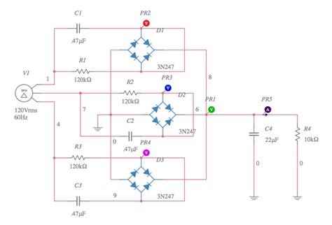 Three Phase Rectifier With Virtual Ground Multisim Live