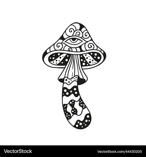 Magic Mushrooms Sacred Geometry Royalty Free Vector Image