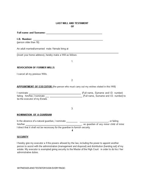 Create Your Last Will And Testament With A Easy To Use Template