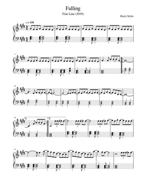 9+ Chords for Falling Harry Styles Piano Music [Free Piano Sheet Music ...