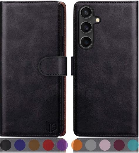 SUANPOT [RFID Schutz für Samsung Galaxy S25 Plus Hülle PU Leder