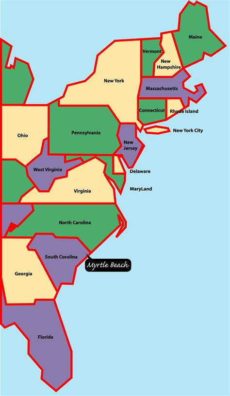 map of usa eastern seaboard 1