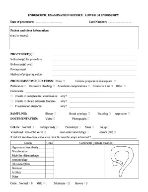 Endoscopy Report Sample Pdf Fill Online Printable Fillable Blank