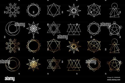 Sacred Geometry Shapes Vector Illustration Isolated On White