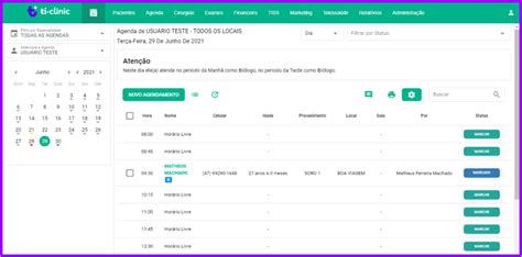 Módulo de Agenda Plataforma TI Clinic 2 0