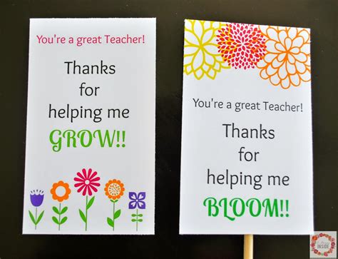 Teacher Appreciation Card Printables | A Glimpse Inside