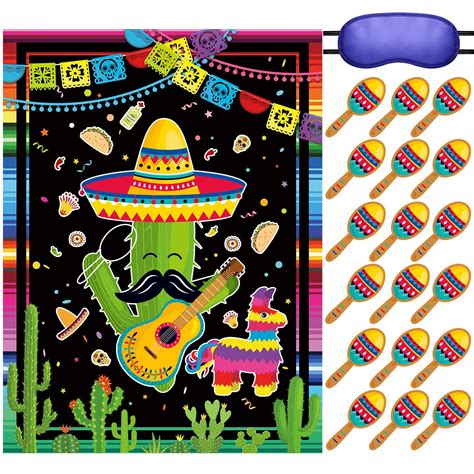 Buy Mexican Fiesta Party Games Pin The Maracas On The Cactus Mexican