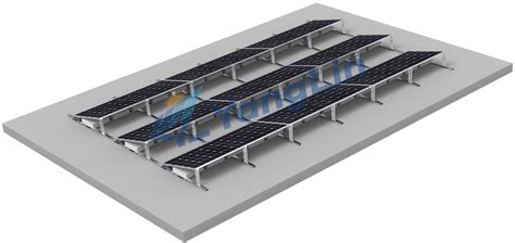 Flat Concrete Roof Block Install Solar System Ballasted Flat Roof