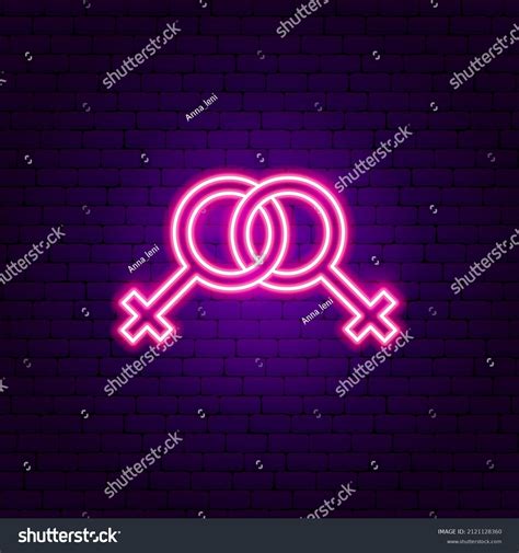 Pink Lesbian Neon Sign Vector Illustration Stock Vector Royalty Free