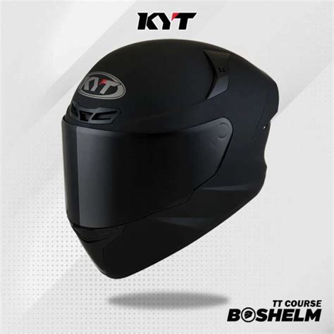 Jual Helm Kyt Tt Course Plain Hitam Doff Helm Full Face Sni Iridium