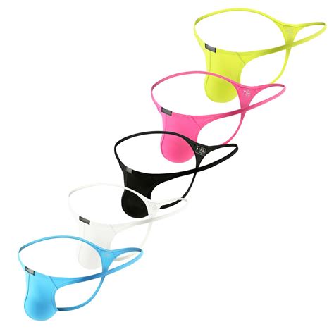 Yukaichen Men S Ice Silk Thongs Underwear Tagless Lingerie Bikini Underwear Low Rise Backless T
