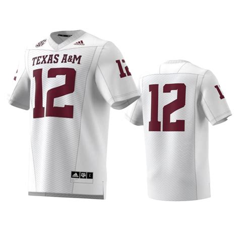 Texas Aandm Aggies 12 White Premier Strategy Jersey Nb Jersey